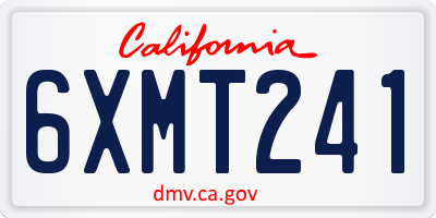 CA license plate 6XMT241