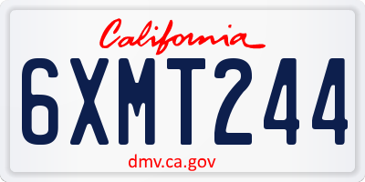 CA license plate 6XMT244