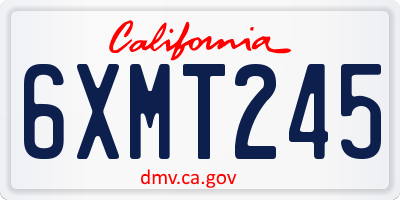 CA license plate 6XMT245