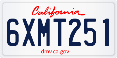 CA license plate 6XMT251