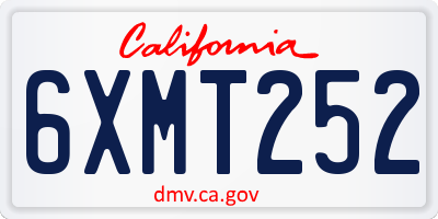 CA license plate 6XMT252