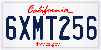 CA license plate 6XMT256