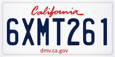 CA license plate 6XMT261