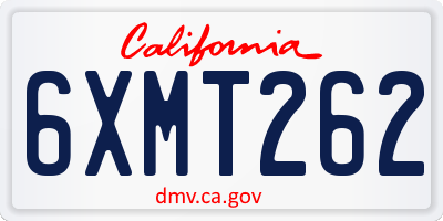 CA license plate 6XMT262