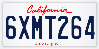 CA license plate 6XMT264