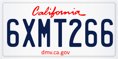 CA license plate 6XMT266
