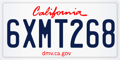 CA license plate 6XMT268