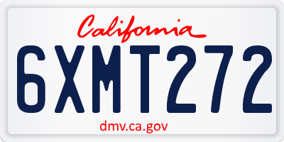 CA license plate 6XMT272