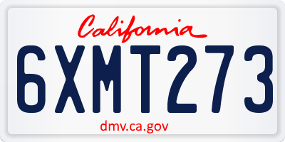 CA license plate 6XMT273