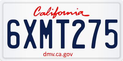 CA license plate 6XMT275