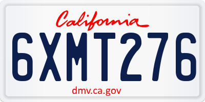 CA license plate 6XMT276