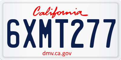 CA license plate 6XMT277