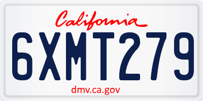 CA license plate 6XMT279