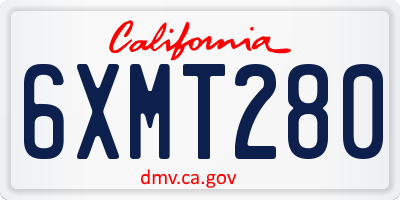 CA license plate 6XMT280