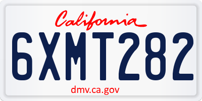 CA license plate 6XMT282