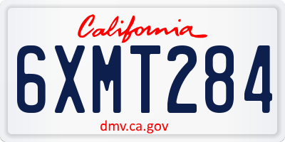 CA license plate 6XMT284