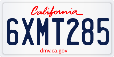 CA license plate 6XMT285