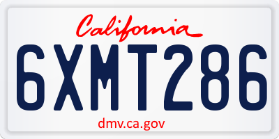 CA license plate 6XMT286