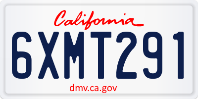 CA license plate 6XMT291