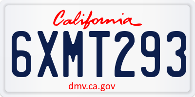 CA license plate 6XMT293