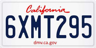 CA license plate 6XMT295