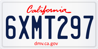 CA license plate 6XMT297