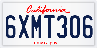 CA license plate 6XMT306