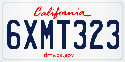 CA license plate 6XMT323