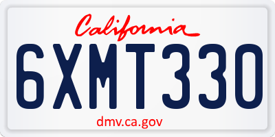 CA license plate 6XMT330