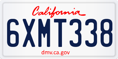 CA license plate 6XMT338