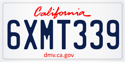 CA license plate 6XMT339