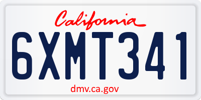 CA license plate 6XMT341