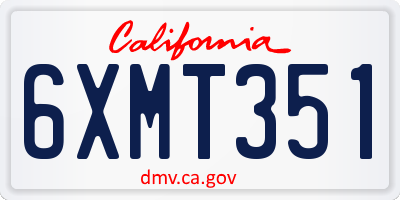 CA license plate 6XMT351