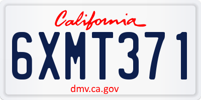 CA license plate 6XMT371