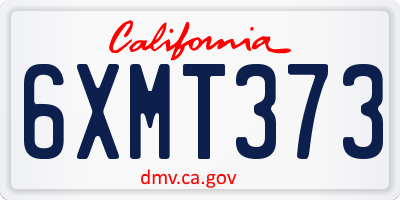 CA license plate 6XMT373