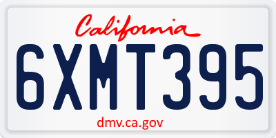 CA license plate 6XMT395