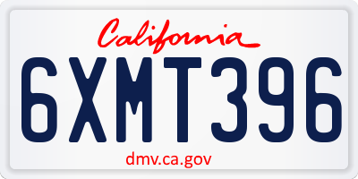 CA license plate 6XMT396