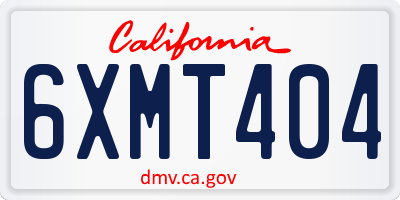 CA license plate 6XMT404