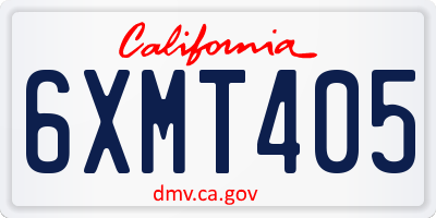 CA license plate 6XMT405