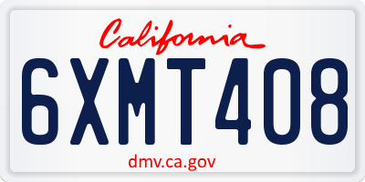 CA license plate 6XMT408