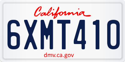 CA license plate 6XMT410