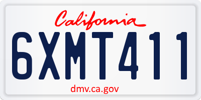 CA license plate 6XMT411