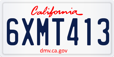CA license plate 6XMT413