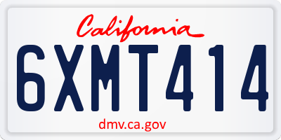 CA license plate 6XMT414