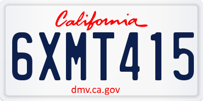 CA license plate 6XMT415