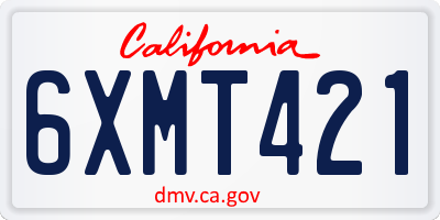 CA license plate 6XMT421