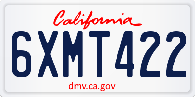 CA license plate 6XMT422