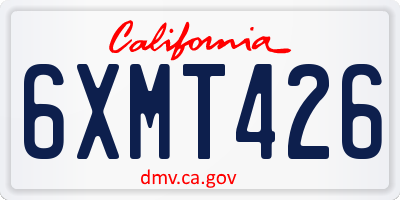 CA license plate 6XMT426