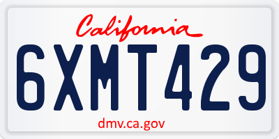 CA license plate 6XMT429