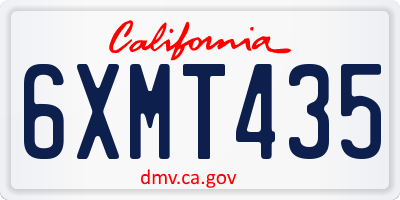 CA license plate 6XMT435